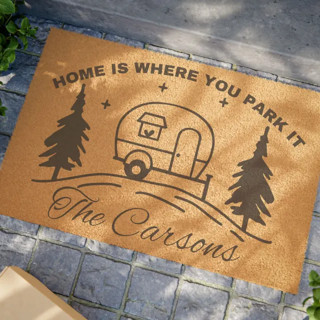 Home Is Where You Park It Doormat | Camper Trailer Welcome Mat